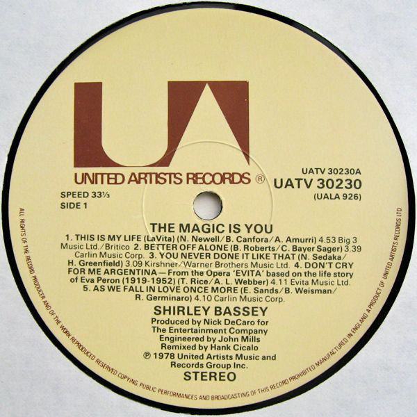 Shirley Bassey : The Magic Is You (LP, Album)