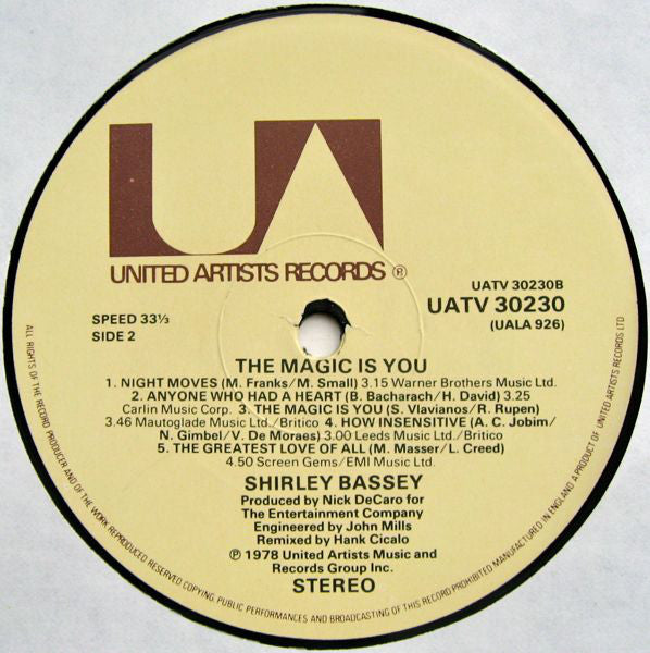 Shirley Bassey : The Magic Is You (LP, Album)
