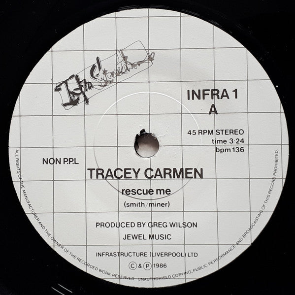 Tracey Carmen / The Mainstream : Rescue Me / Infrarfni (Infra) (7", Single)