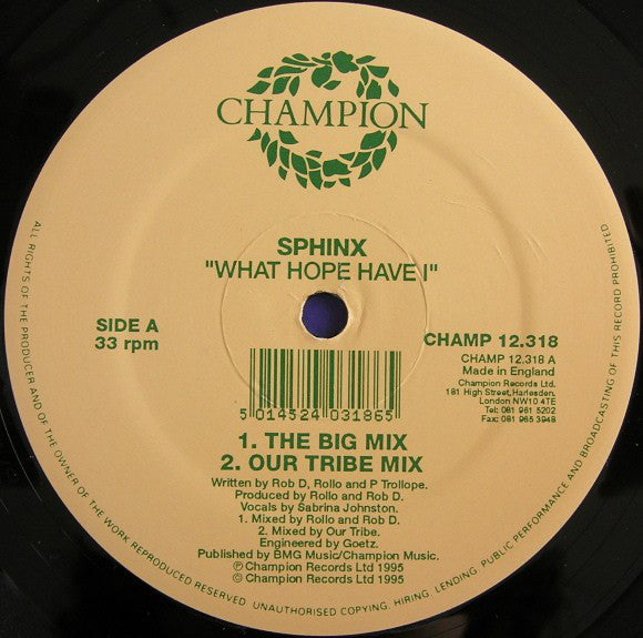 Sphinx : What Hope Have I (12", Single)