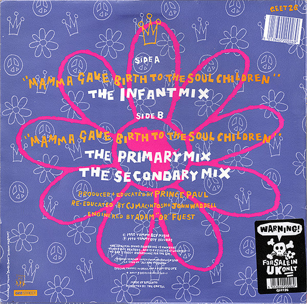 Queen Latifah + De La Soul : Mamma Gave Birth To The Soul Children (The New School Mixes - Re-educated By CJ Macintosh + John Waddell) (12", Maxi)