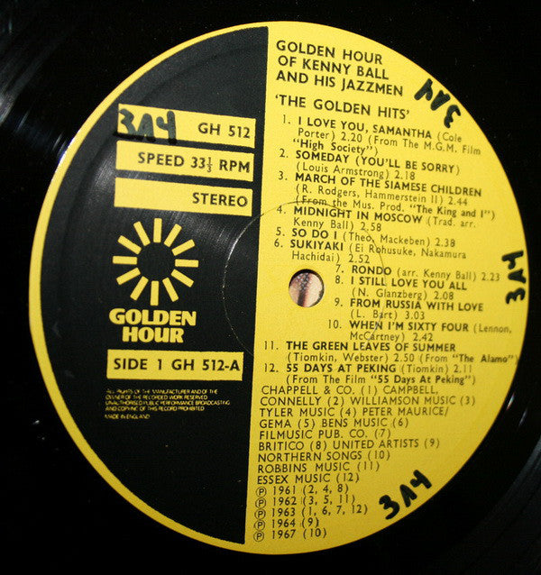 Kenny Ball And His Jazzmen : Golden Hour Of Kenny Ball And His Jazzmen (LP, Comp)