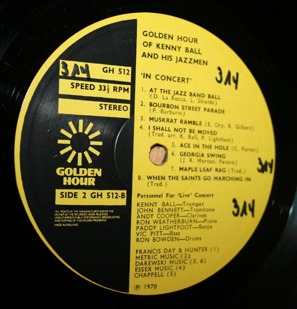 Kenny Ball And His Jazzmen : Golden Hour Of Kenny Ball And His Jazzmen (LP, Comp)