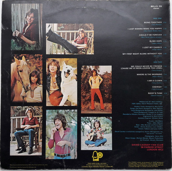 David Cassidy : Cherish (LP, Album)