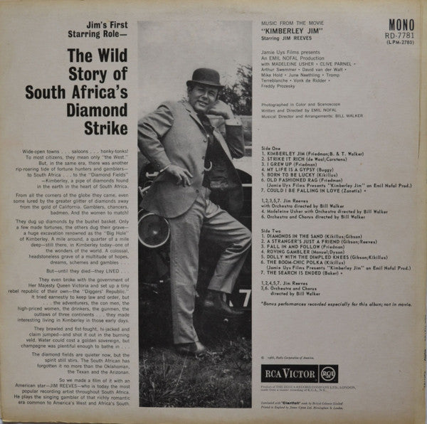 Jim Reeves : Kimberley Jim (LP, Album, Mono)