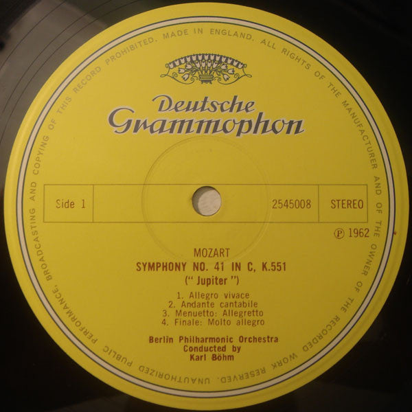 Wolfgang Amadeus Mozart, Berliner Philharmoniker / Karl Böhm, Joseph Haydn, London Philharmonic Orchestra / Eugen Jochum : Symphony Nr. 41 In C Major (Jupiter) / Symphony Nr. 94 In G Major (The Surprise) (LP, Comp)