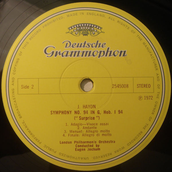 Wolfgang Amadeus Mozart, Berliner Philharmoniker / Karl Böhm, Joseph Haydn, London Philharmonic Orchestra / Eugen Jochum : Symphony Nr. 41 In C Major (Jupiter) / Symphony Nr. 94 In G Major (The Surprise) (LP, Comp)