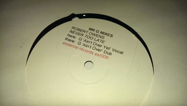 Robert Owens : Never Too Late (Mr G Mixes) (12", W/Lbl, Sti)