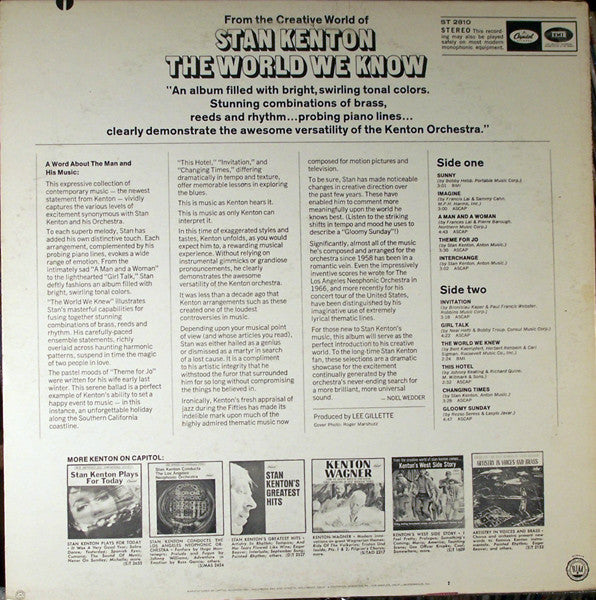 Stan Kenton And His Orchestra : The World We Know (LP, Album, Scr)