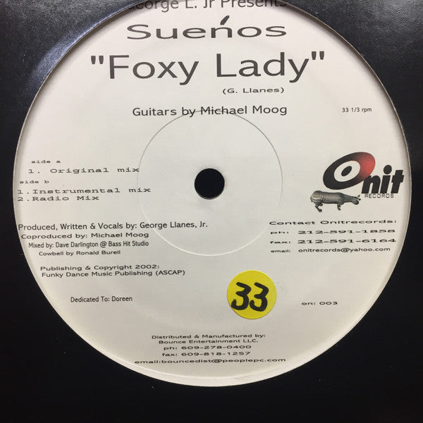 George Llanes, Jr. Presents Sueños (2) : Foxy Lady (12")