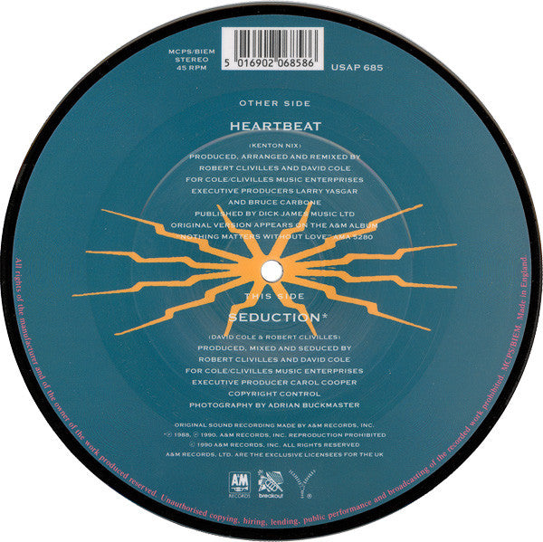 Seduction : Heartbeat (7", Single, Pic)