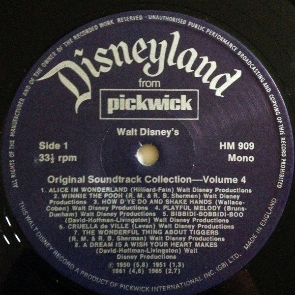 Various : Walt Disney's Original Soundtrack Collection Vol. 4. (LP, Comp, Mono)