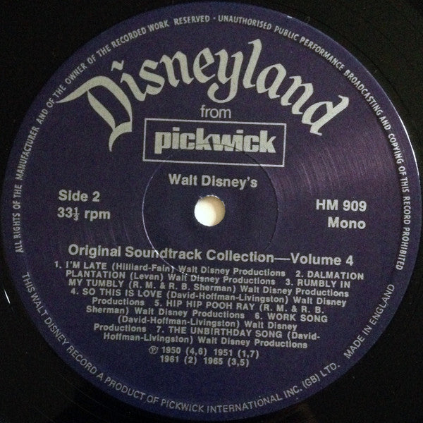 Various : Walt Disney's Original Soundtrack Collection Vol. 4. (LP, Comp, Mono)