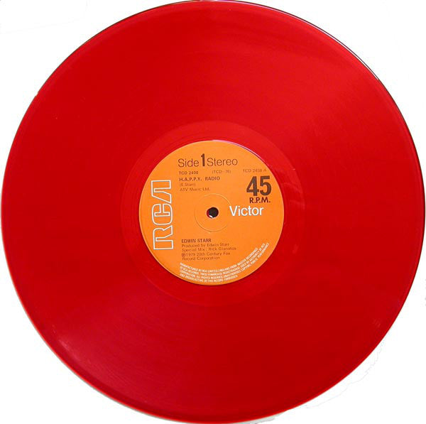 Edwin Starr : H.A.P.P.Y. Radio (Extended Disco Version) (12", Red)