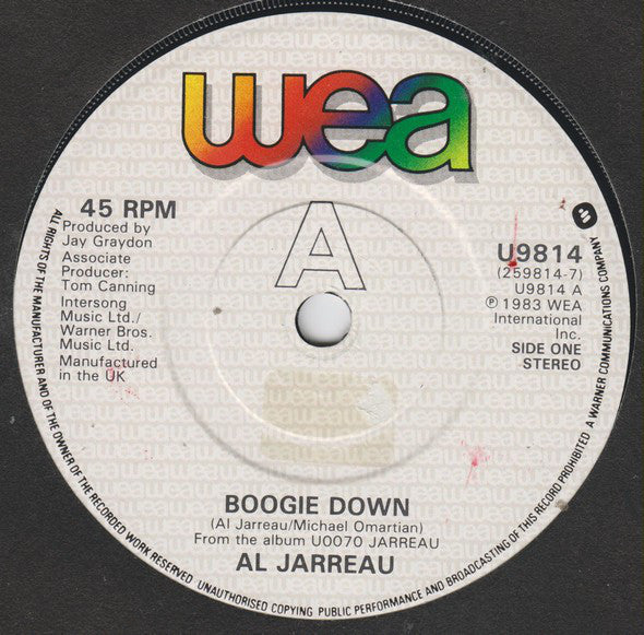 Al Jarreau : Boogie Down (7", Single)
