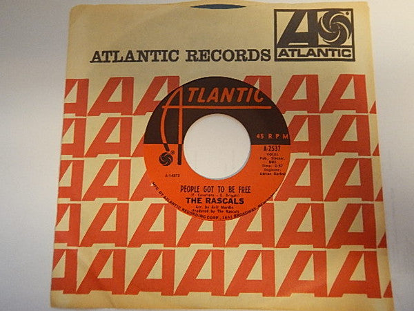 The Rascals : People Got To Be Free / My World (7", Single, Styrene, CP )