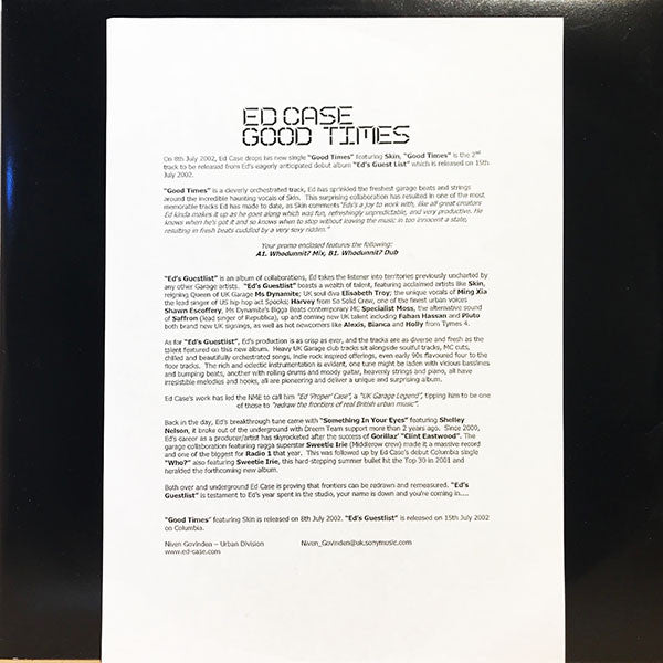 Ed Case : Good Times (12", W/Lbl)