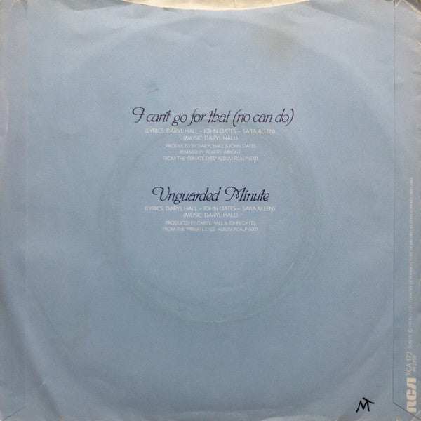 Daryl Hall & John Oates : I Can't Go For That (No Can Do) (7", Single, Kno)