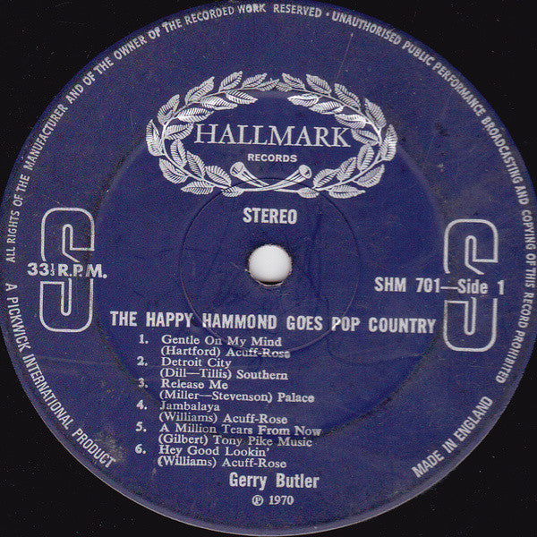 Gerry Butler : The Happy Hammond Goes Pop Country (LP, Album)