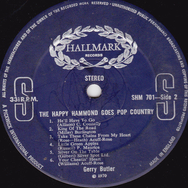 Gerry Butler : The Happy Hammond Goes Pop Country (LP, Album)