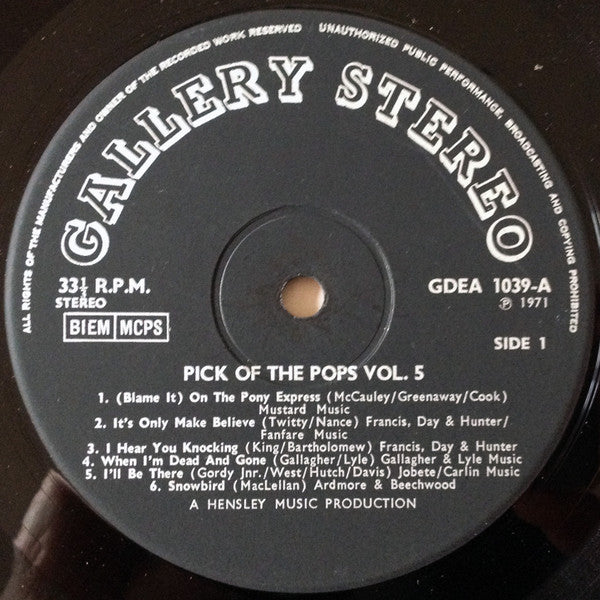 Unknown Artist : Pick Of The Pops Vol. 5 (LP)