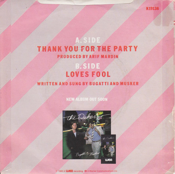 The Dukes (13) : Thank You For The Party (7", Single)
