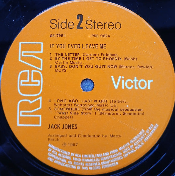 Jack Jones : If You Ever Leave Me (LP, Album, RE)