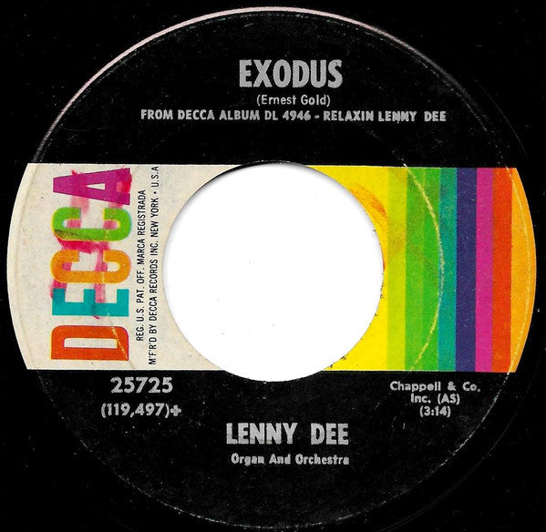 Lenny Dee (2) : There's A Kind Of Hush (All Over The World) (7", Glo)