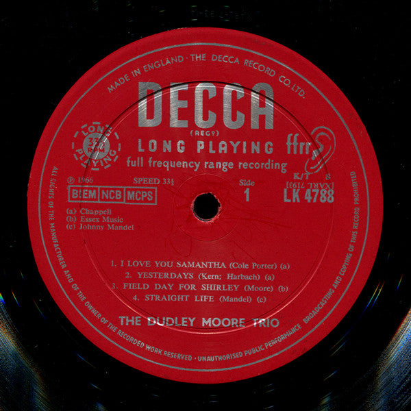 Dudley Moore Trio : Genuine Dud (LP, Album, Mono)