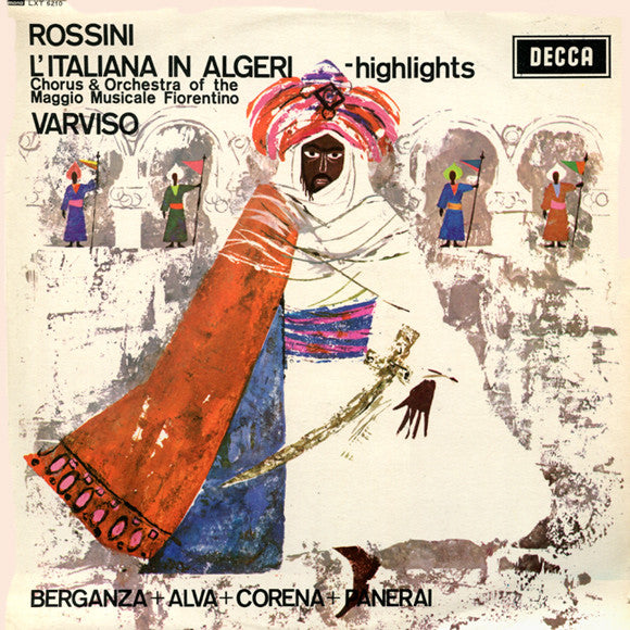 Gioacchino Rossini, Coro Del Maggio Musicale Fiorentino & Orchestra Del Maggio Musicale Fiorentino, Silvio Varviso, Teresa Berganza + Luigi Alva + Fernando Corena + Rolando Panerai : L'Italiana In Algeri - Highlights (LP, Album, Mono)