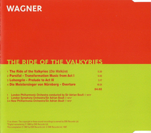 Richard Wagner / Sir Adrian Boult : The Ride Of The Valkyries (CD, MiniAlbum, Comp, RE, RM)