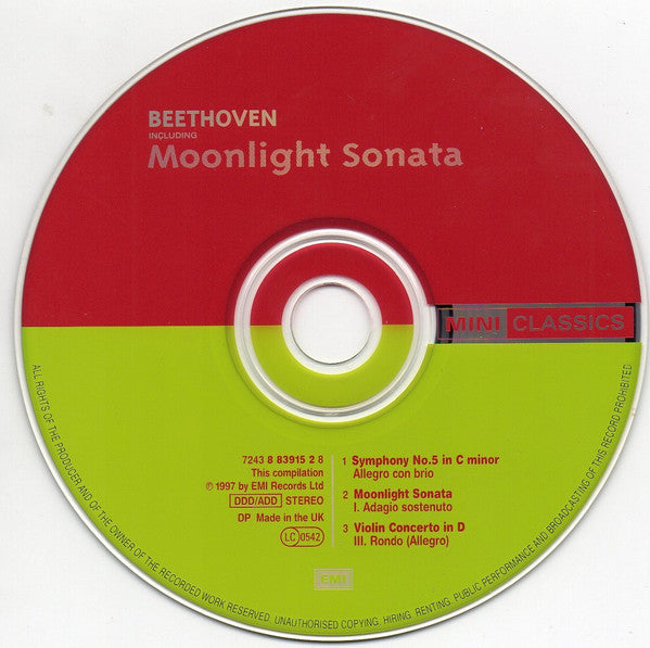 Ludwig van Beethoven : Moonlight Sonata (CD, MiniAlbum, Comp, RE, RM)