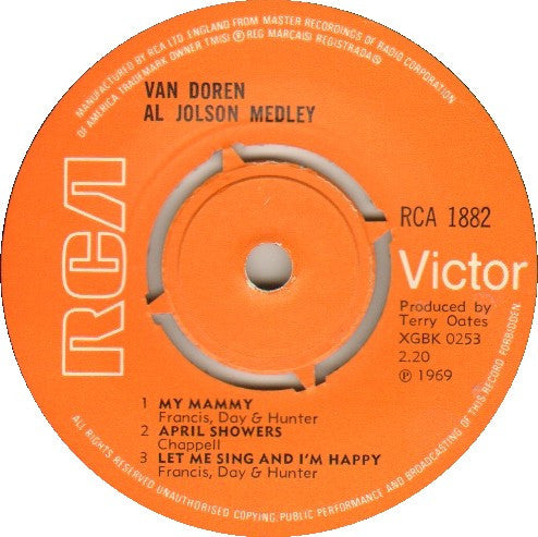 Van Doren : Al Jolson Medley (7", Single)