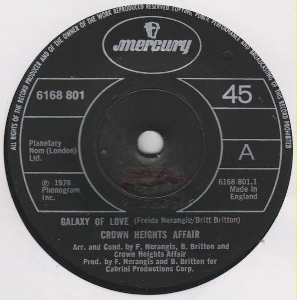 Crown Heights Affair : Galaxy Of Love (7", Single, Pap)