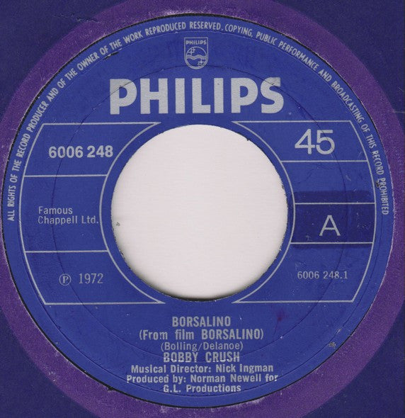 Bobby Crush : Borsalino (7", Single)