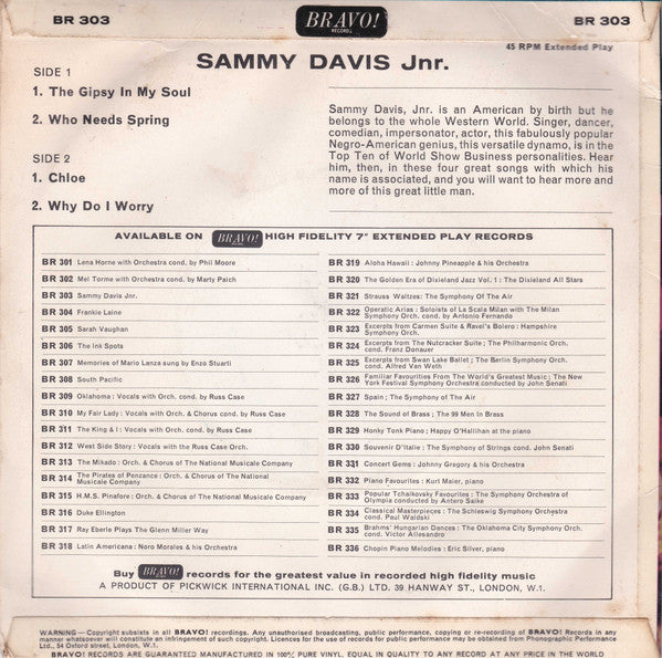 Sammy Davis Jr. : Sammy Davis Jr.!! (7", EP)