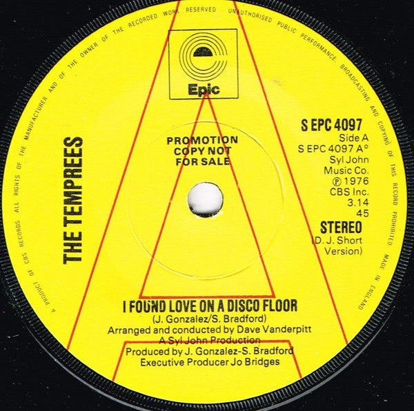 The Temprees : I Found Love On A Disco Floor (7", Promo)