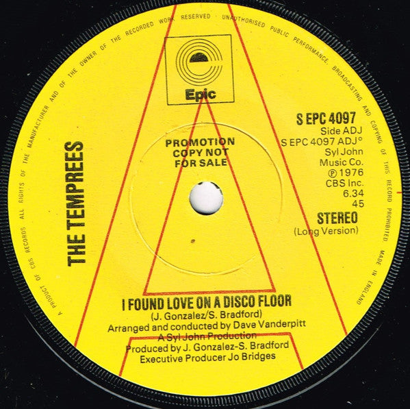 The Temprees : I Found Love On A Disco Floor (7", Promo)