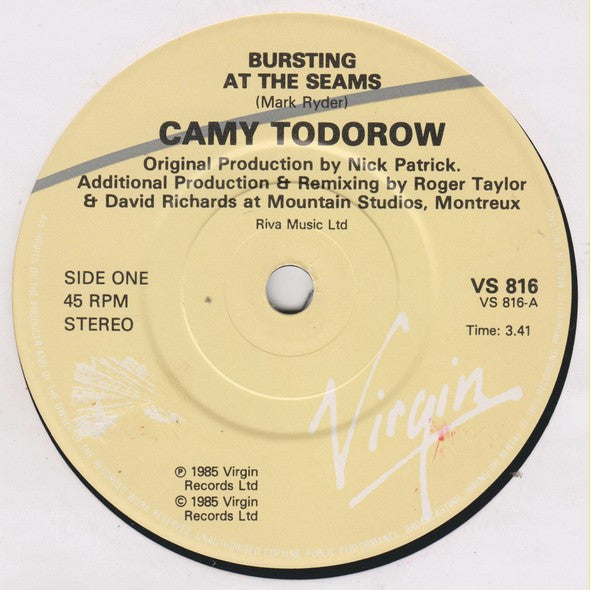 Камелия Тодорова : Bursting At The Seams (7", Single)