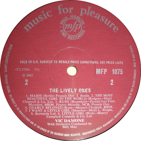 Vic Damone : The Lively Ones (LP, RE)