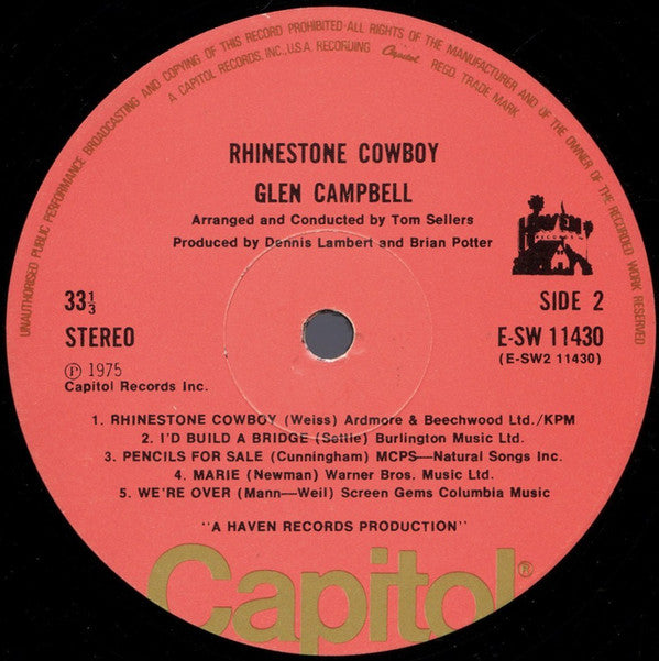 Glen Campbell : Rhinestone Cowboy (LP, Album)