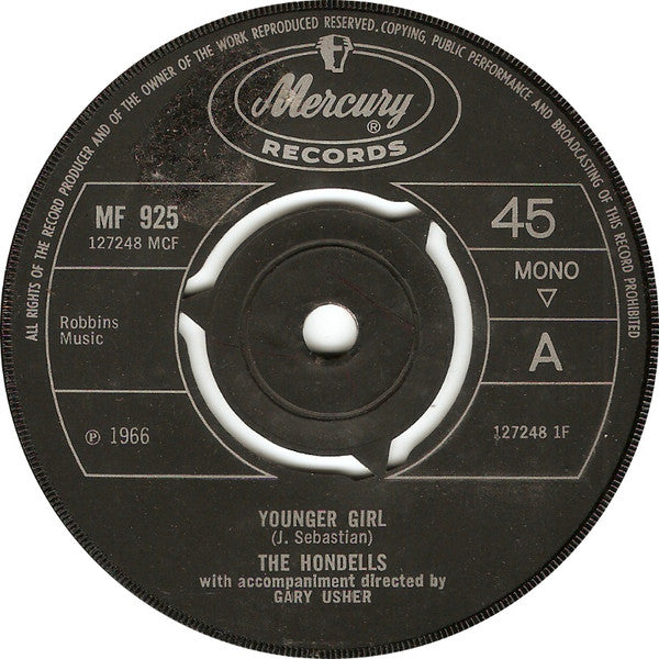 The Hondells : Younger Girl (7", Single, Mono)