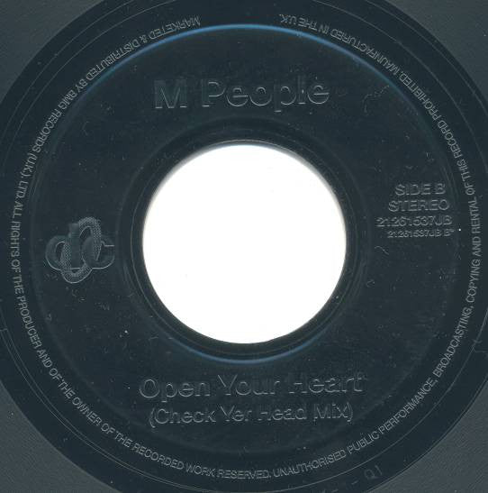M People : Open Your Heart (7", Jukebox)