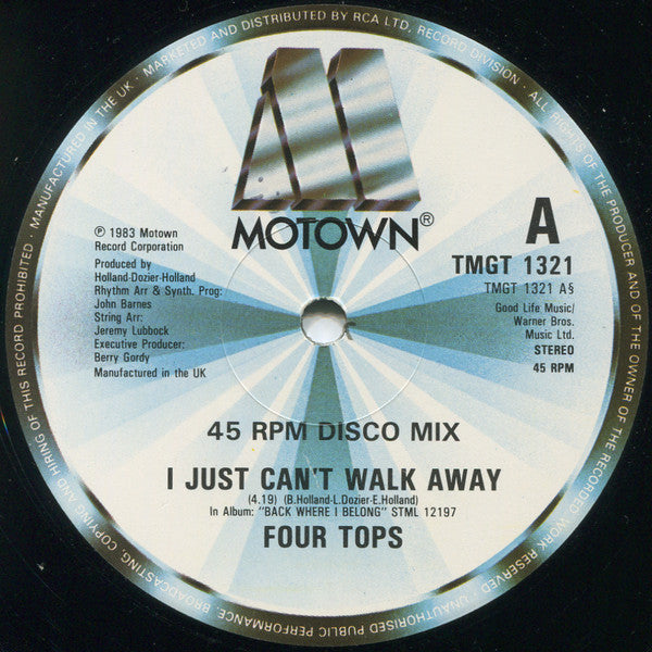 Four Tops : I Just Can't Walk Away (12")