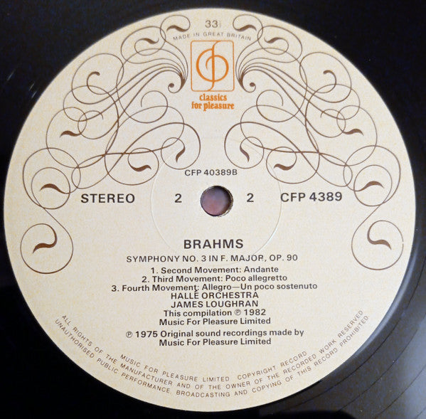 Johannes Brahms - Hallé Orchestra, James Loughran : Symphony No.3 Tragic Overture (LP)