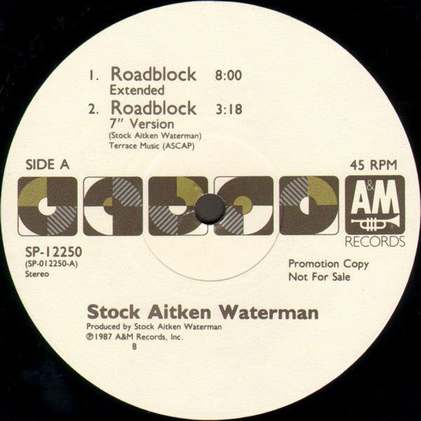 Stock Aitken Waterman* : Roadblock (12", Promo)