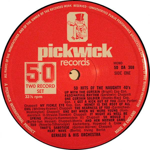 Geraldo And His Orchestra : 50 Hits Of The Naughty 40's (2xLP, Mono)