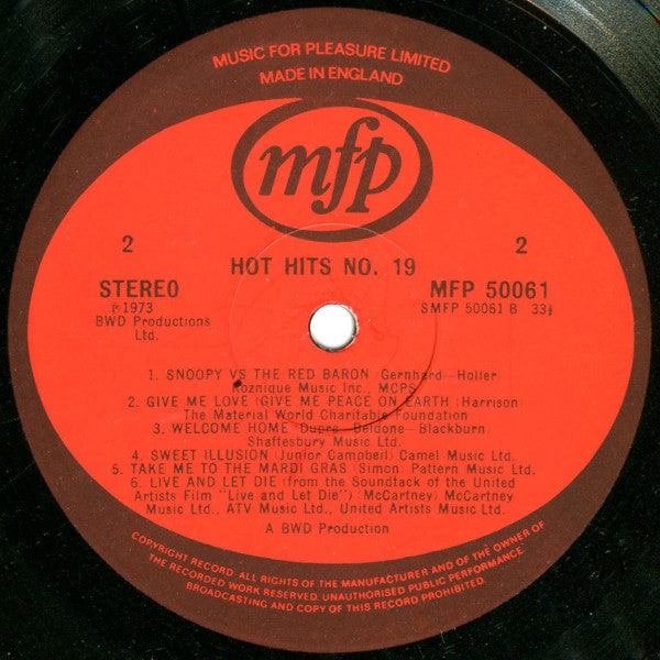 Unknown Artist : Hot Hits 19 (LP)