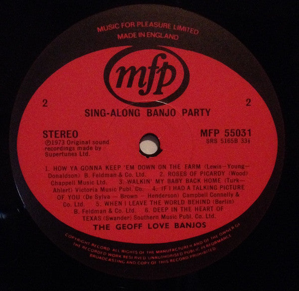 The Geoff Love Banjos : Sing-Along Banjo Party (2xLP, Comp, RE, RP)