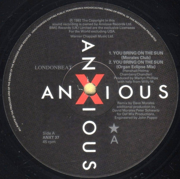 Londonbeat : You Bring On The Sun (12")